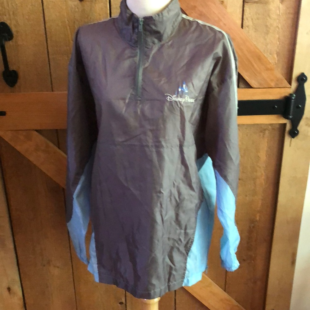 Disneyland Parks Long Sleeve 1/4 Zip Windbreaker Jacket Sz XS/S Blue Gray